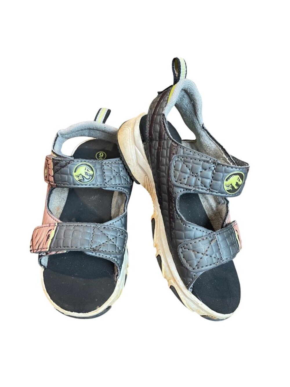 Jurassic World T-Rex Light Up Sport Sandals Toddler Size 9M Dinosaur Hook & Loop